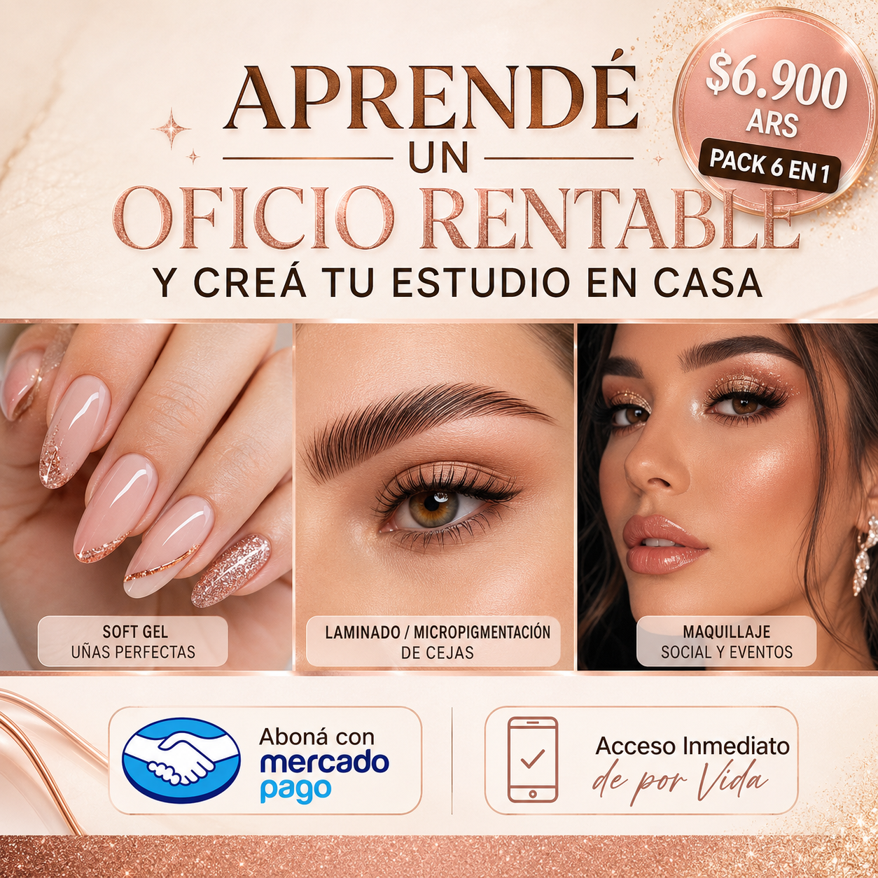Pack Emprende Belleza (6 Cursos en 1 + Material Técnico y practico)